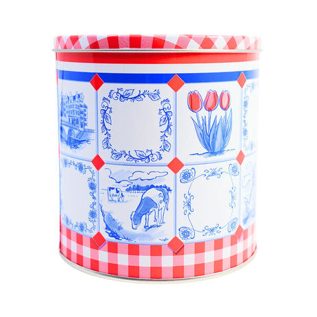 Markus Red Checker & Delft tile  Stroopwafel tin with 8 stroopwafels