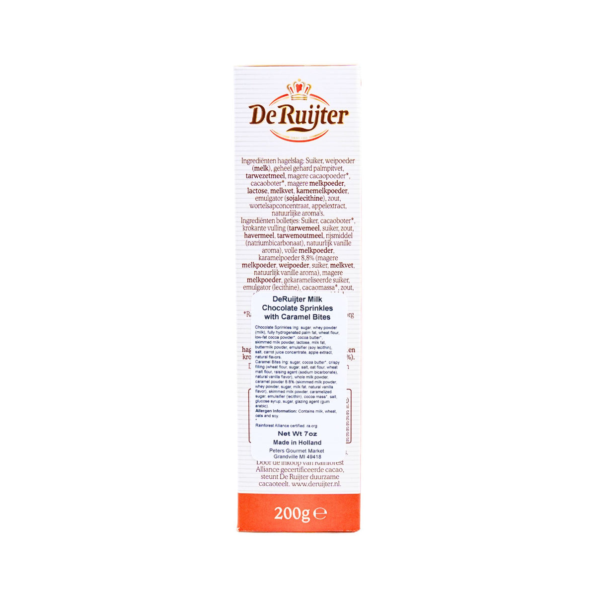 De Ruijter Salted Caramel Chocolate  Sprinkles Hagelslag 7 Ounce Box