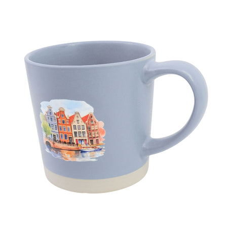 Canal Houses Watercolor Slate Blue Mug 13 oz