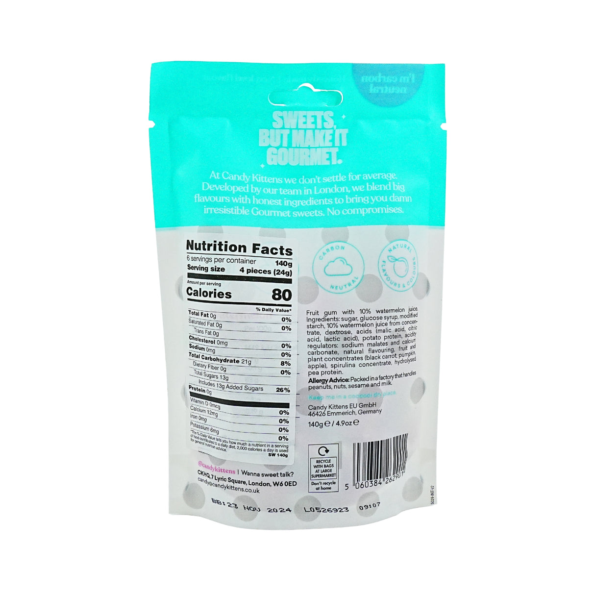 Candy Kittens Sour Watermelon 4.9 oz bag