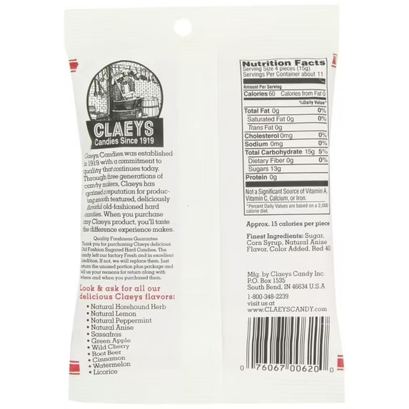 Claeys Candy Anise Drops 6oz