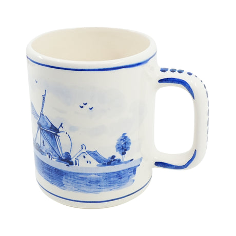 DeWit Hand Painted  Coffee Mug Blue Mill 4 inch