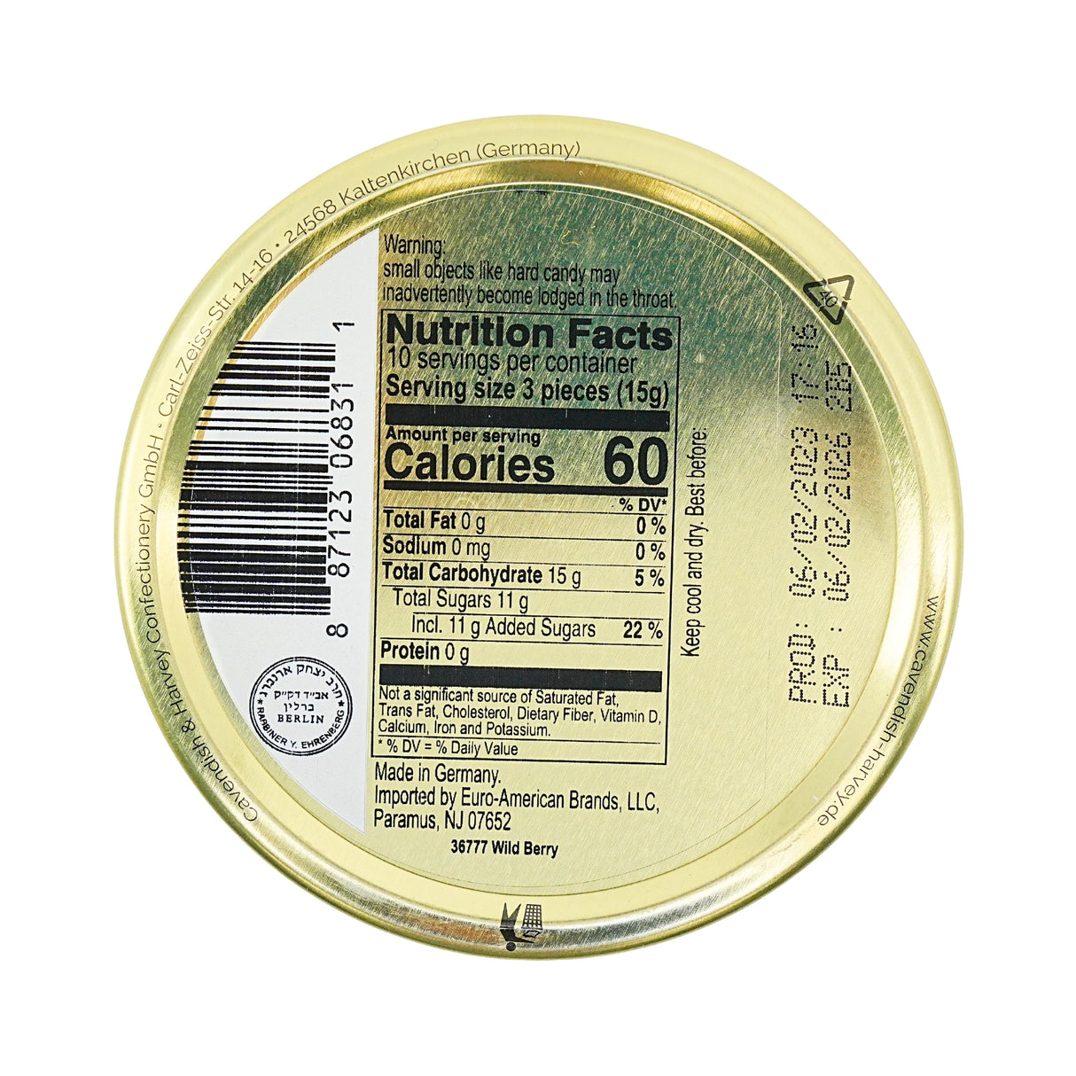Cavendish & Harvey Wildberry Candy 5.3oz Tin