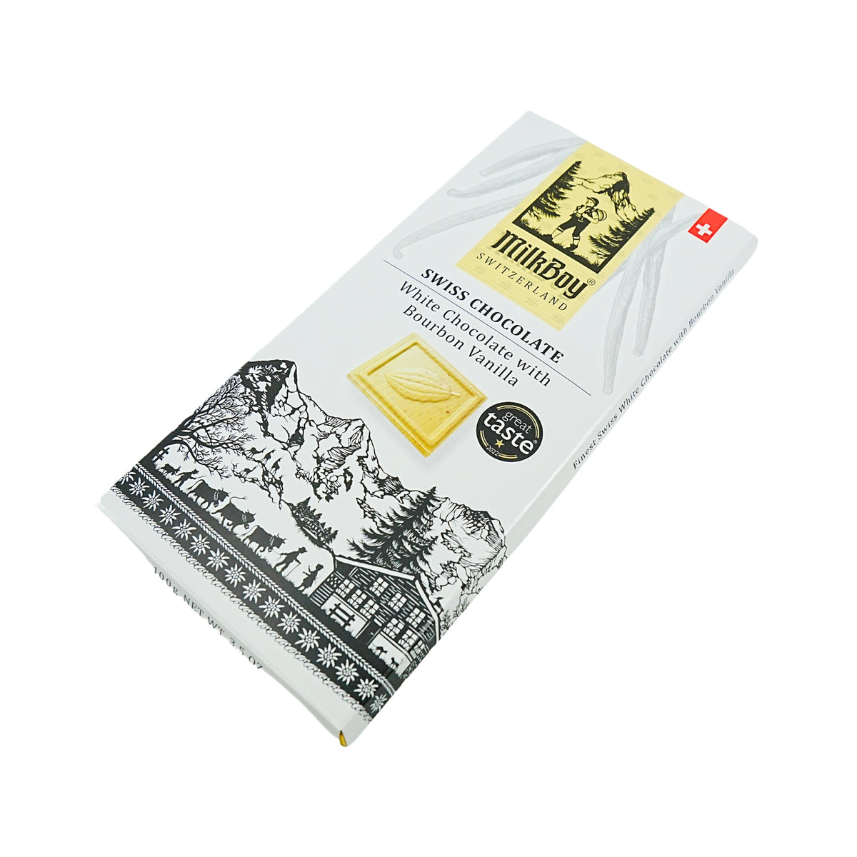 Milk boy Swiss Milk/White w/Bourbon Vanilla Chocolate Bar 3.5 oz