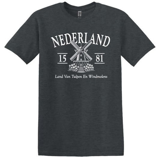 Nederland 1581 Tulips and Windmills T Shirt  X Large