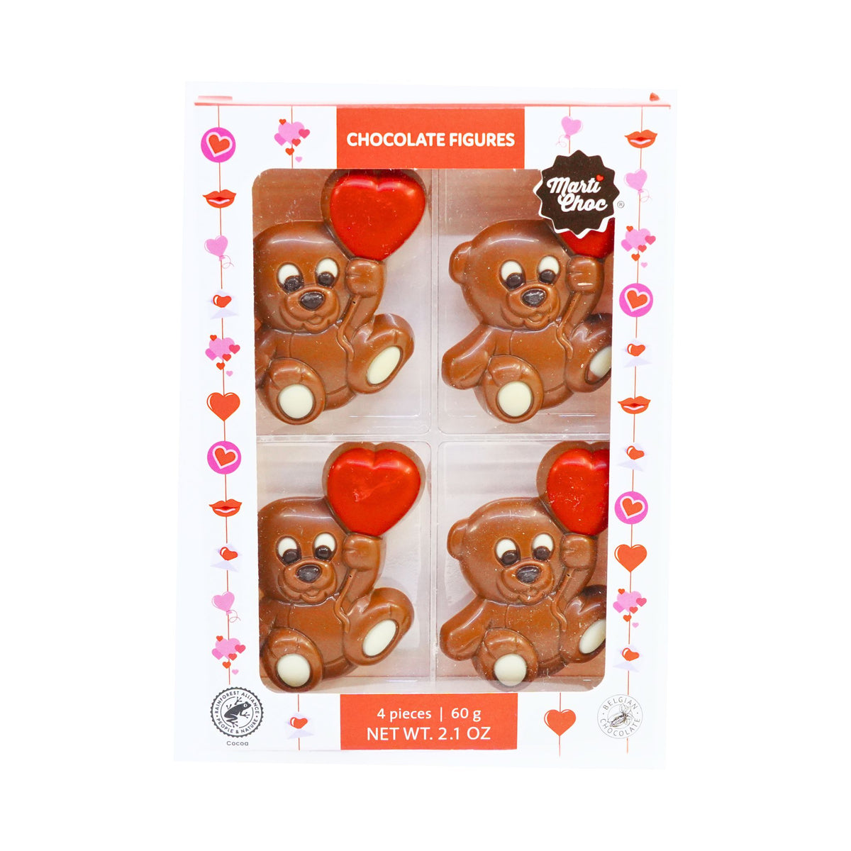 Martinez Milk Chocolate Bears  2.1 Oz  4 ct box