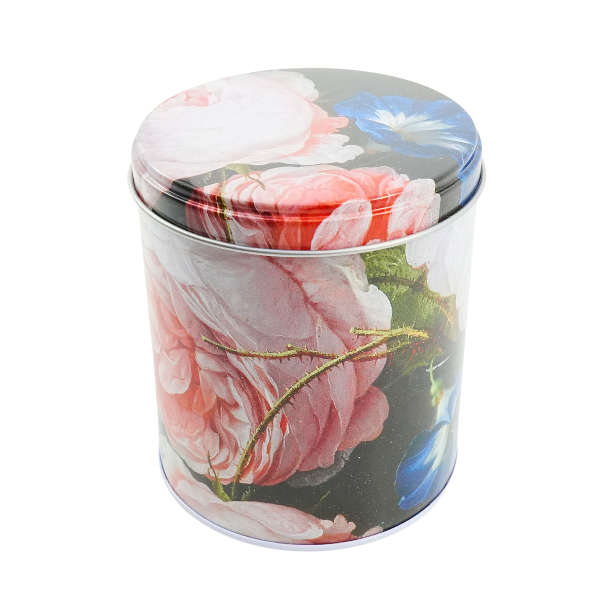 KM Still Life Flowers Empty Tin