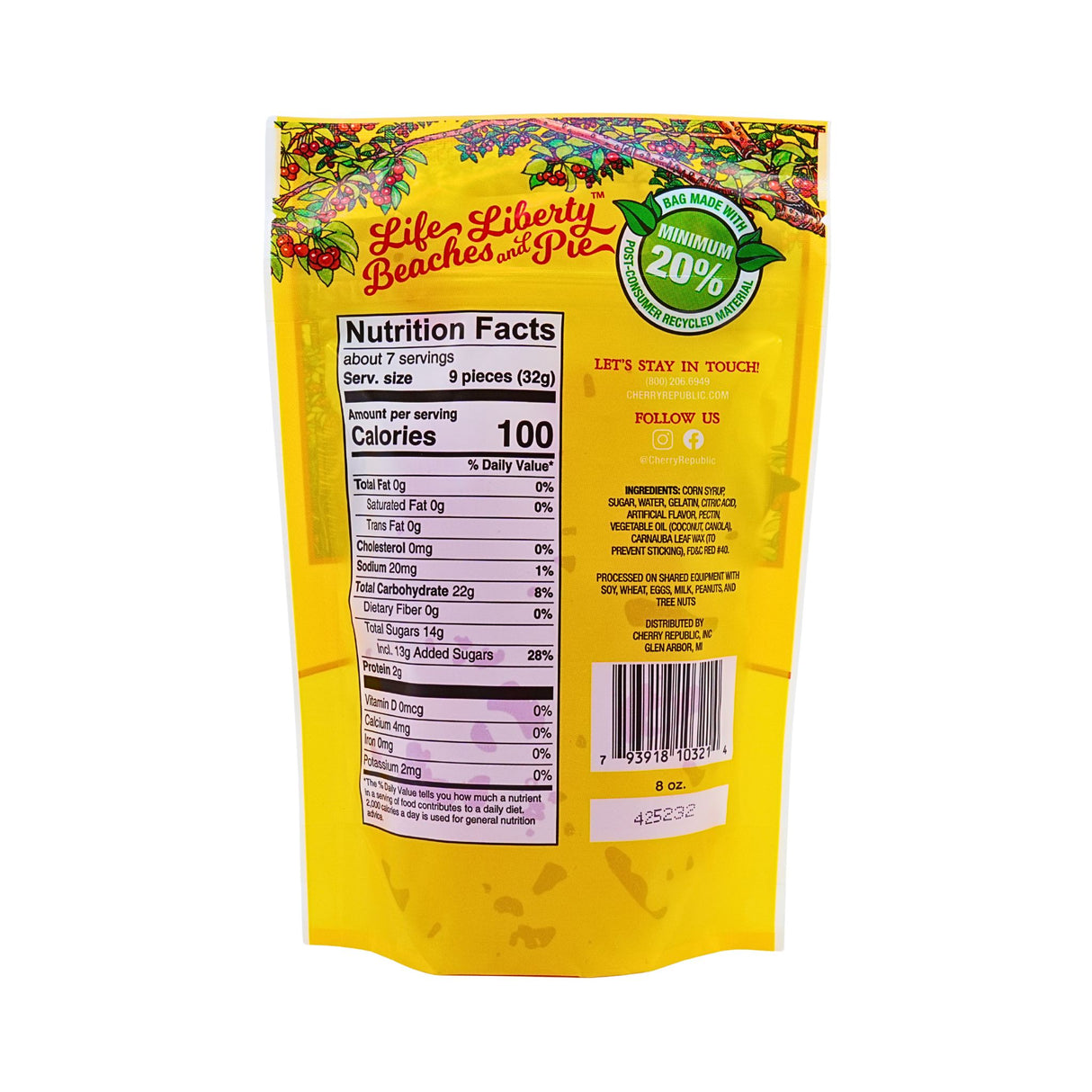 Cherry Republic Wild & Cherry Gummy Bears 8 oz bag
