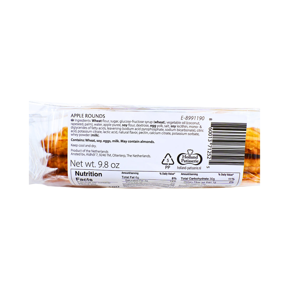 Holland Patisserie Apple Rounds 6 ct  9.8 oz