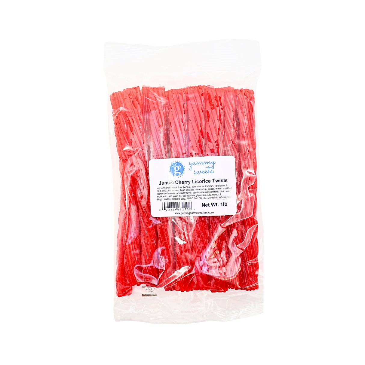 PGM Yummy Sweets Cherry Jumbo Licorice Twist  1lb bag