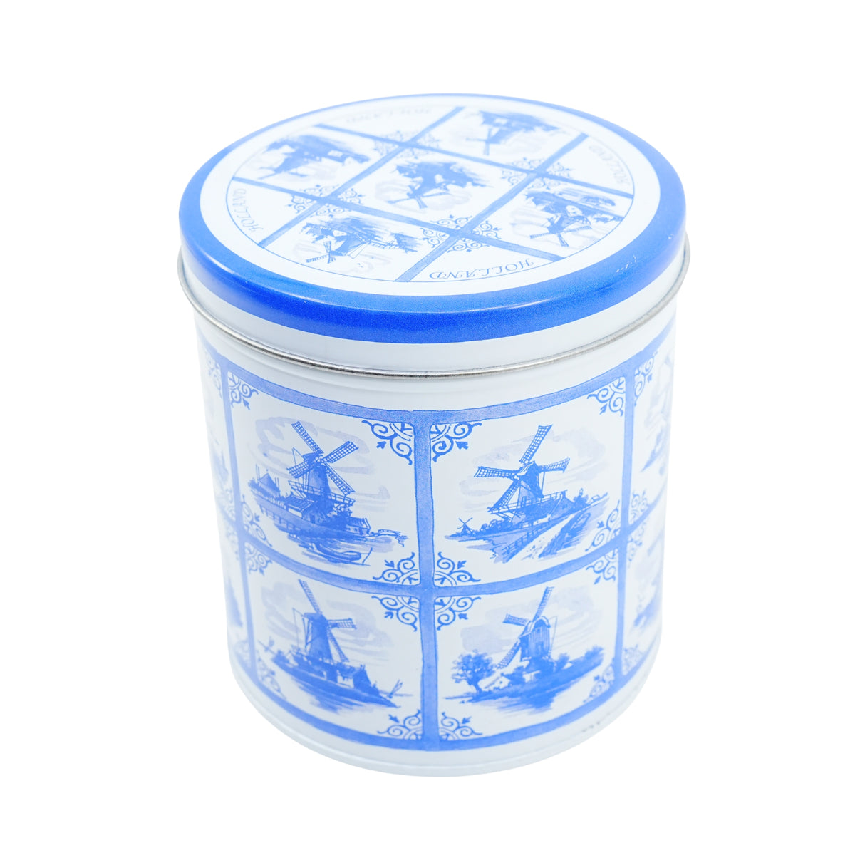 Holland Delft Square Tile Tin with  Stroopwafels