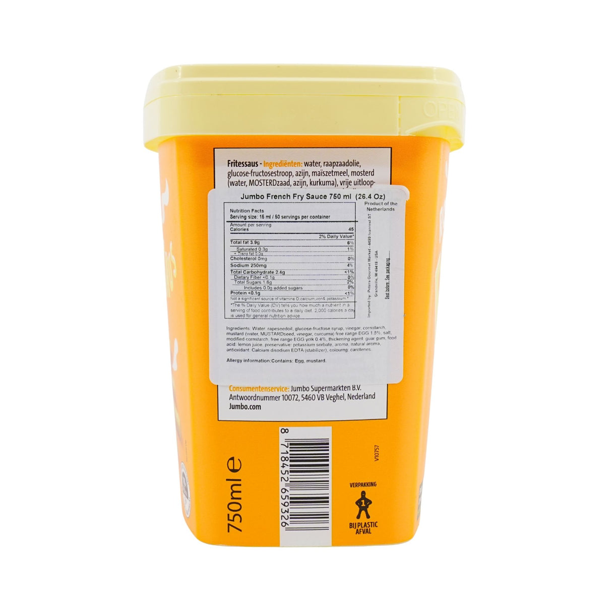 Jumbo Dutch Fritesaus For French Fries 750 ml