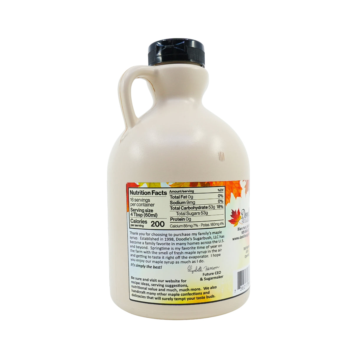 Doodles 100% Pure Michigan Maple Syrup 32oz Jug
