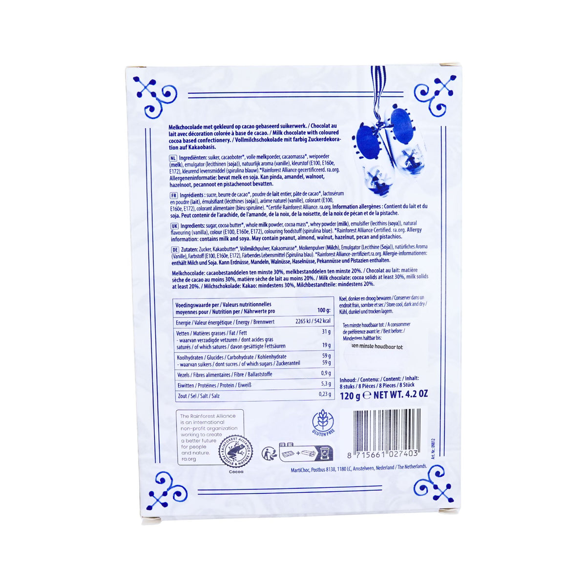 Martinez Milk Chocolate Windmills 2.1 Oz  4 ct box