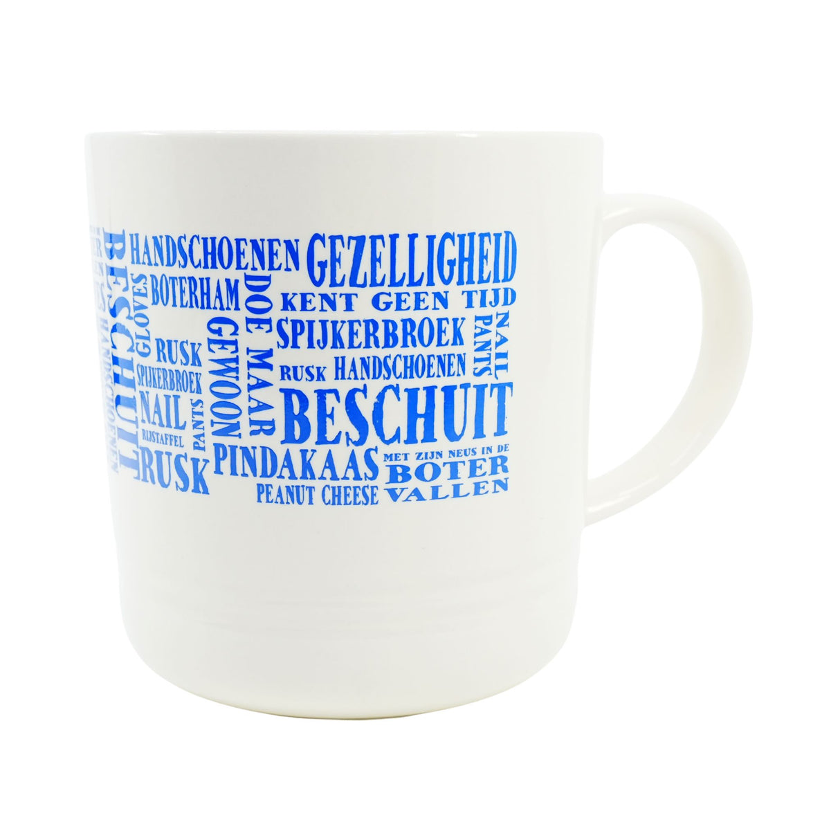 Dutch & English Word Art Mug  Blue Printing 14oz