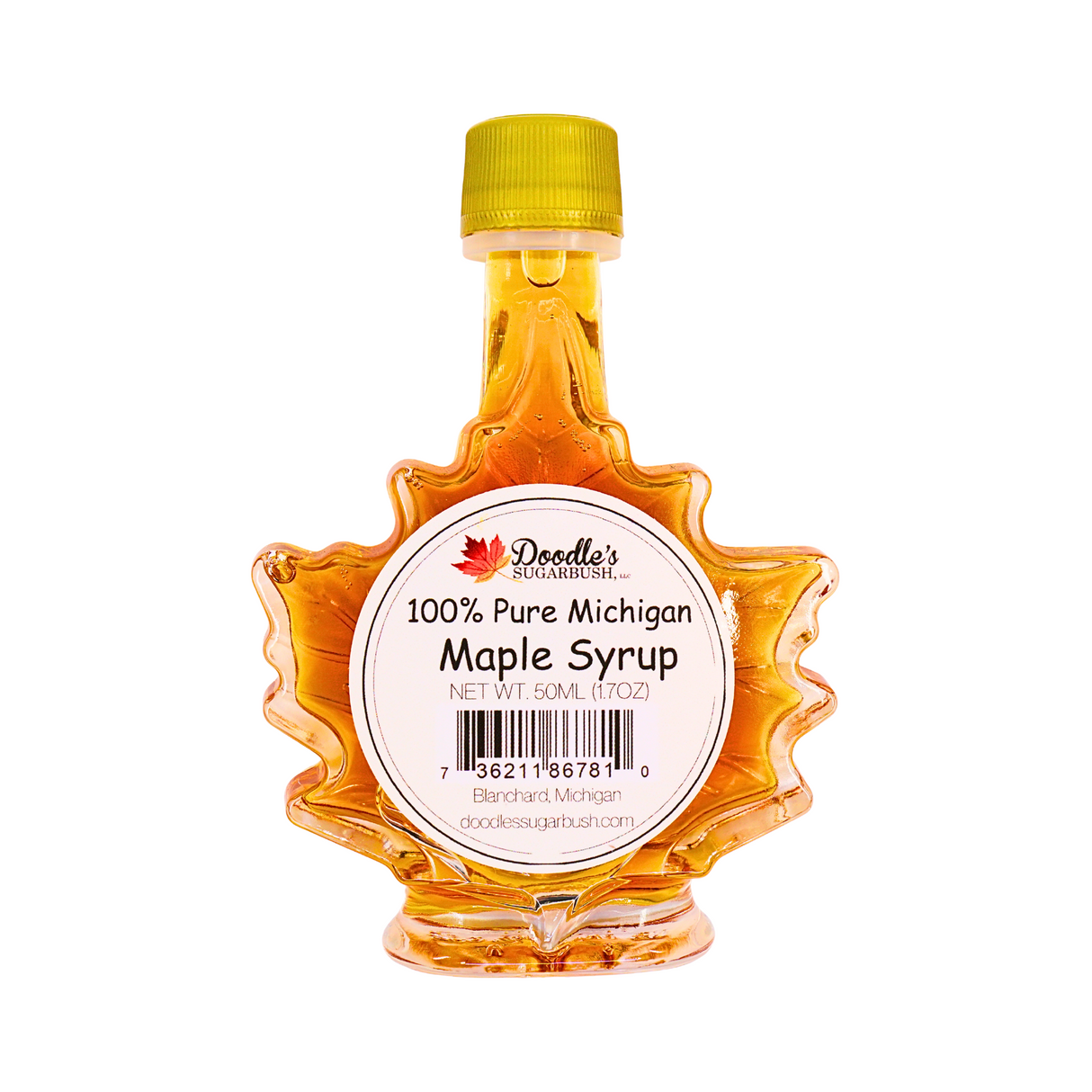 Doodles Maple Syrup 50 ml Glass Leaf Jar