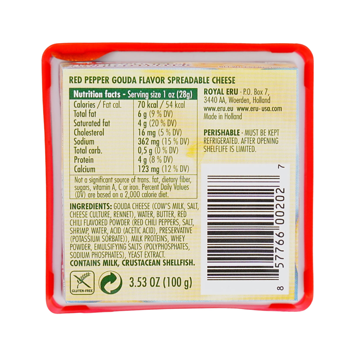 Eru Red Pepper Gouda Cheese Spread 3.5 oz