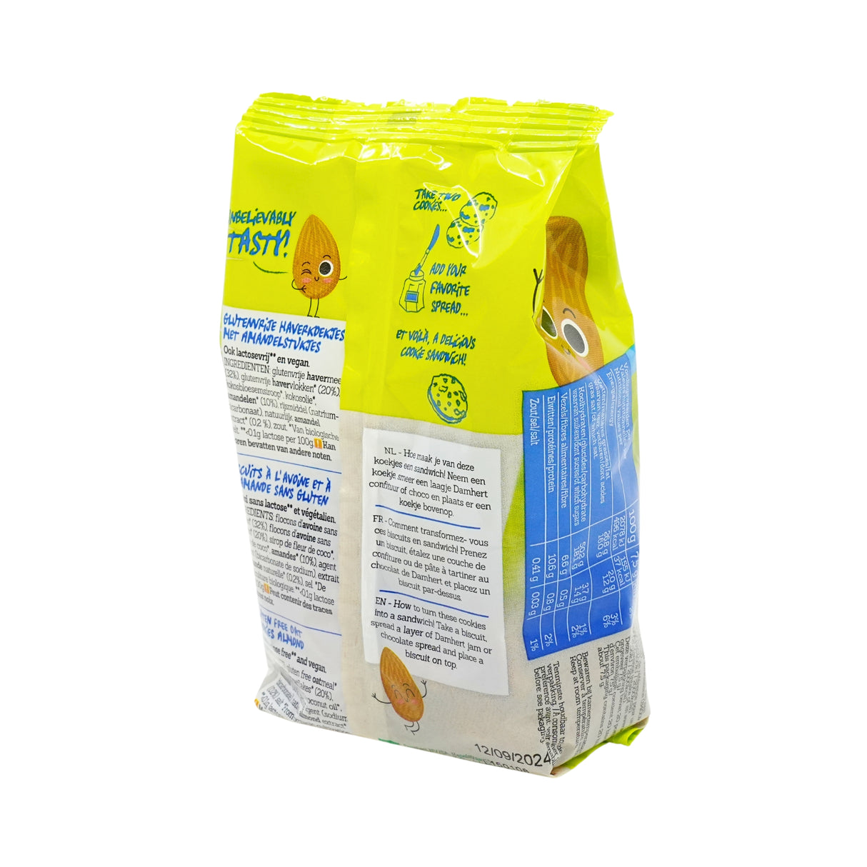 Damhert Gluten  Free Oat Biscuit with Almonds  5.29 Oz