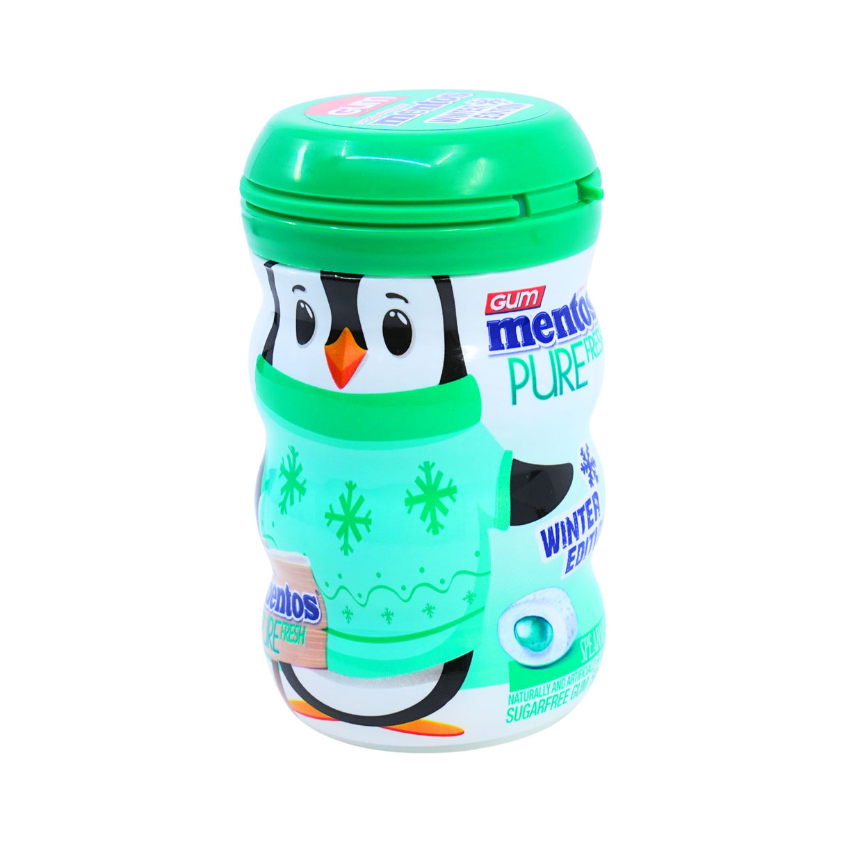 Mentos Fresh Mint Sugar Free Gum Spearmint Penguin Edition