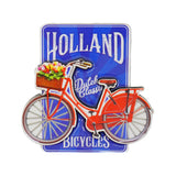 Holland Dutch Classic Bicycle Magnet - Blue & Red MDF