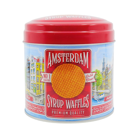 Stroopwafel Tin of Amsterdam Canal Houses with 8ct Stroopwafels
