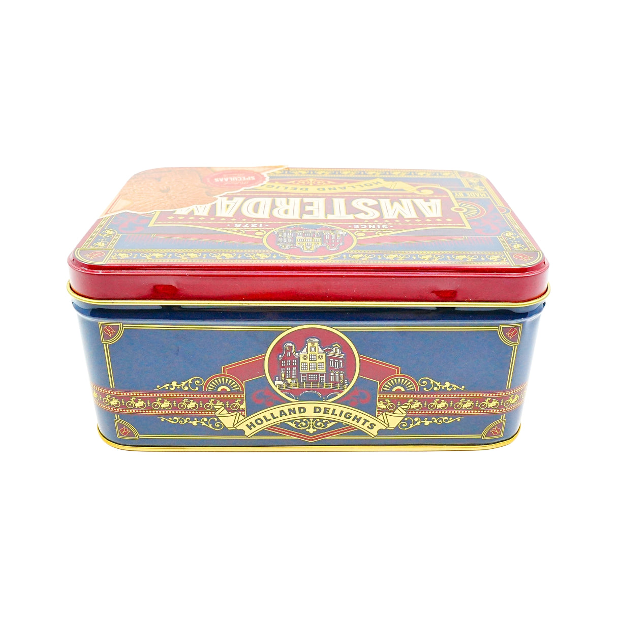 Amsterdam Square Tin with DeRuijter Speculaas Cookies