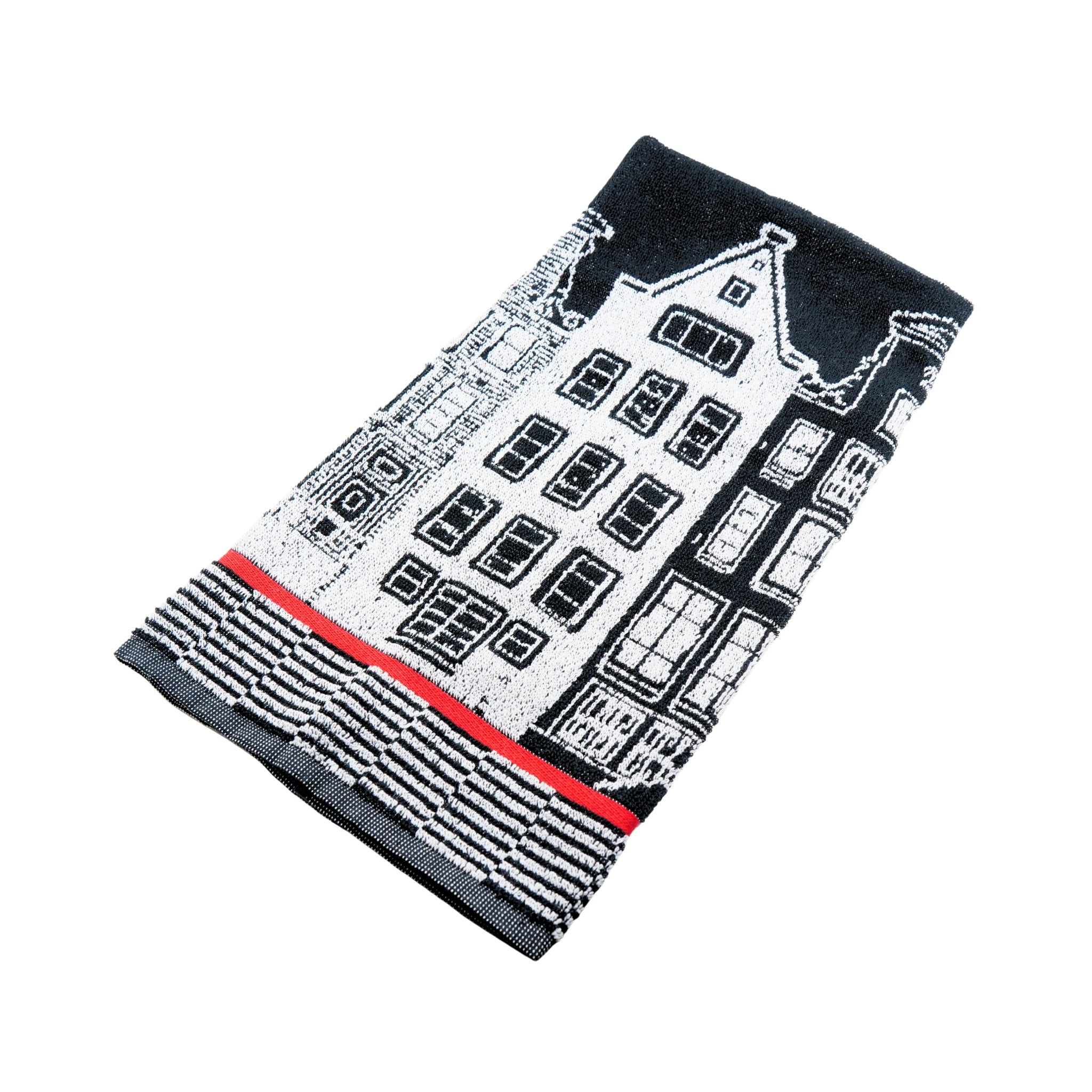 DDDDD Canal Black w/ Red Stripe Hand Towel - Thumbnail 2