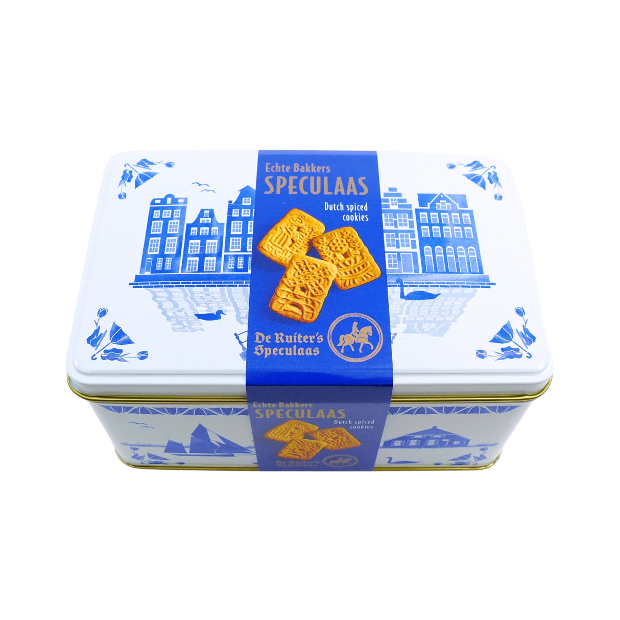 De Ruiter Speculaas Tin 13.5 oz Tin with cookies