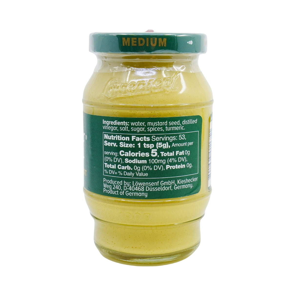 Lowensenf Medium Hot Mustard 10 oz