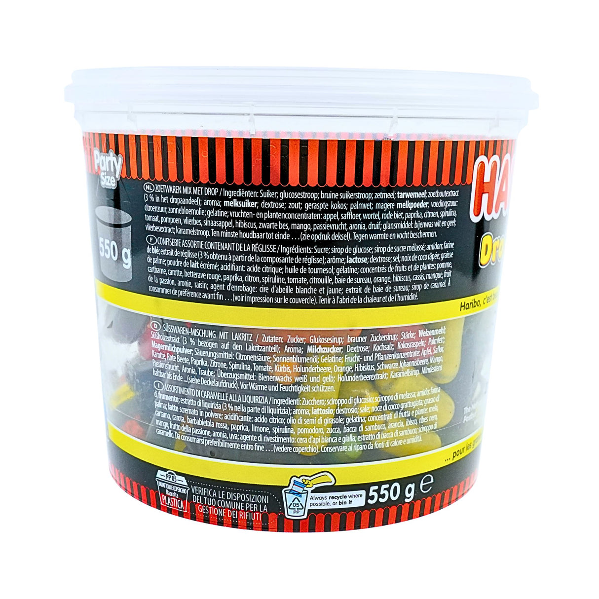 Haribo Drop Mix  XL 550 gr 19.4oz tub