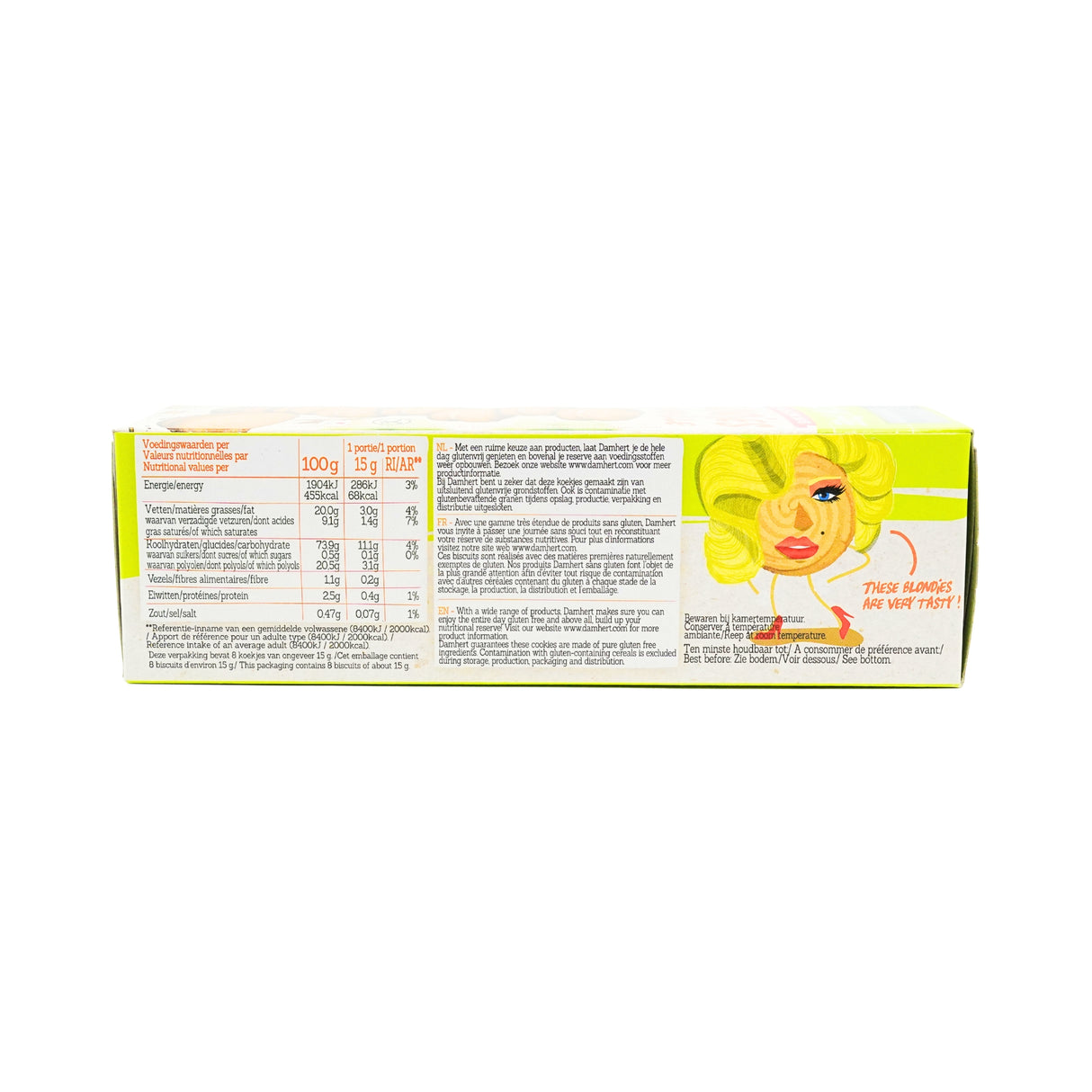 Damhert Gluten Free Blondies Cookies without Sugar 4.3 Oz