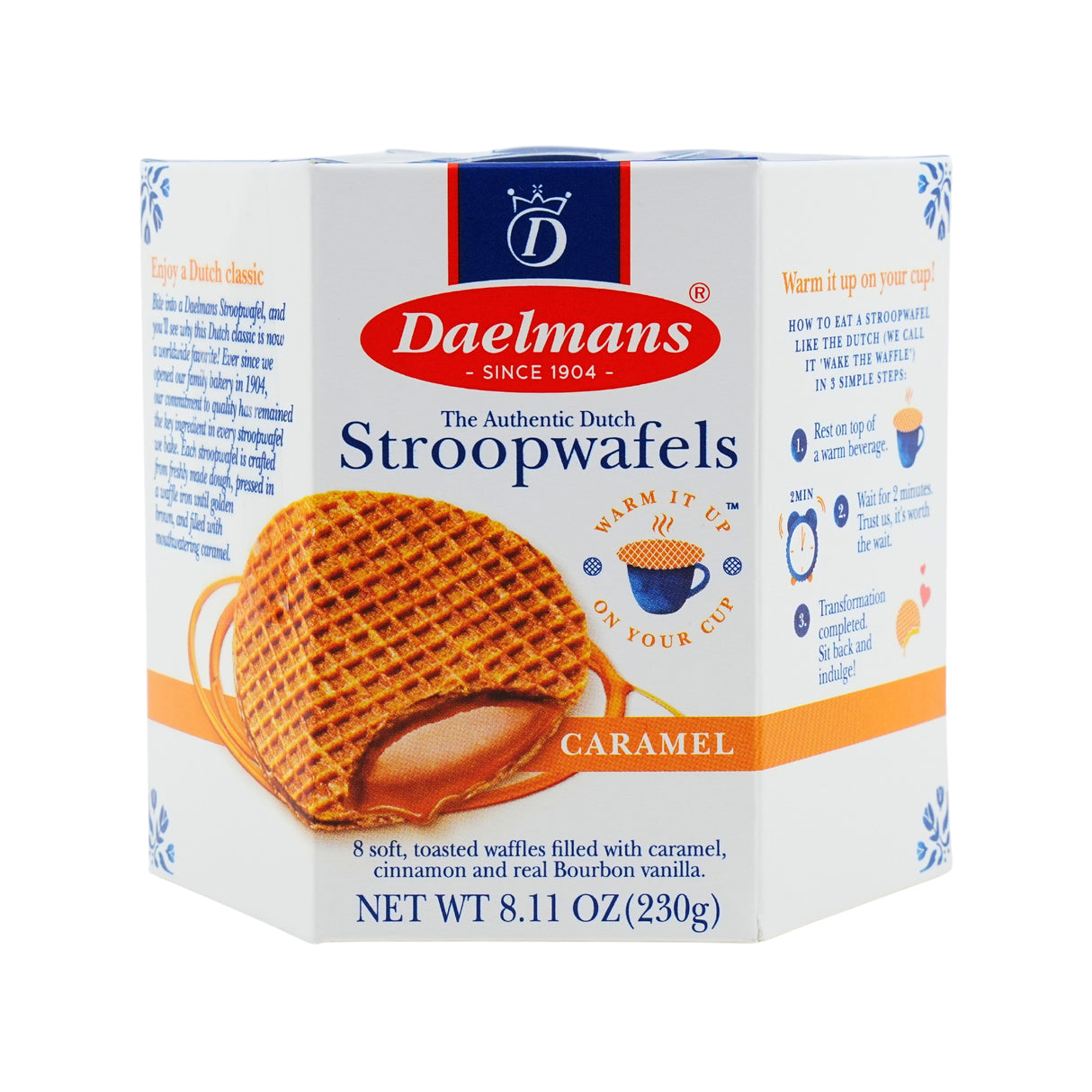 Daelmans Caramel Syrupwafer Hex 8.11 Oz Box