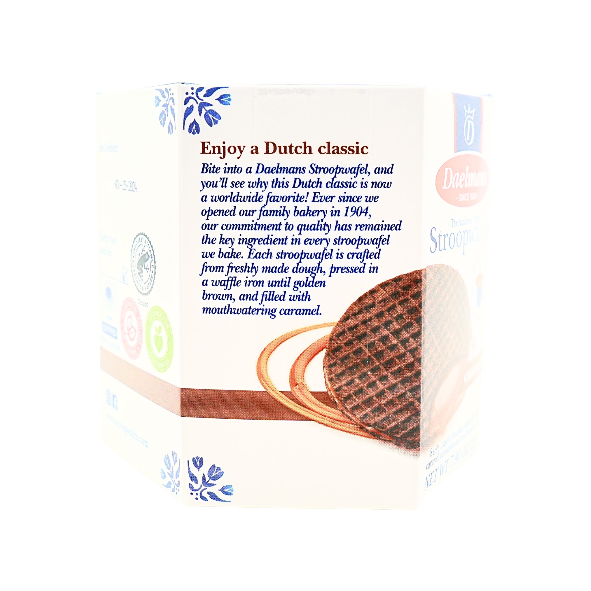 Daelman Chocolate Stroopwafels Hex Box 8 ct 7.9 oz – Peters