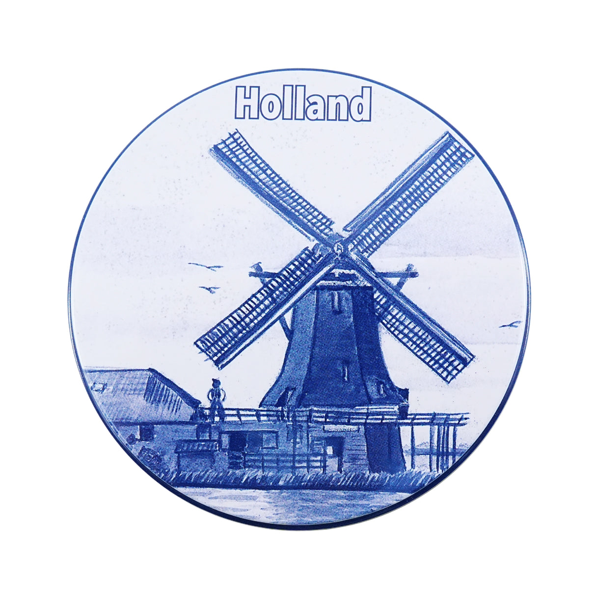 KM Delft Blue Dutch Windmills  Empty Tin