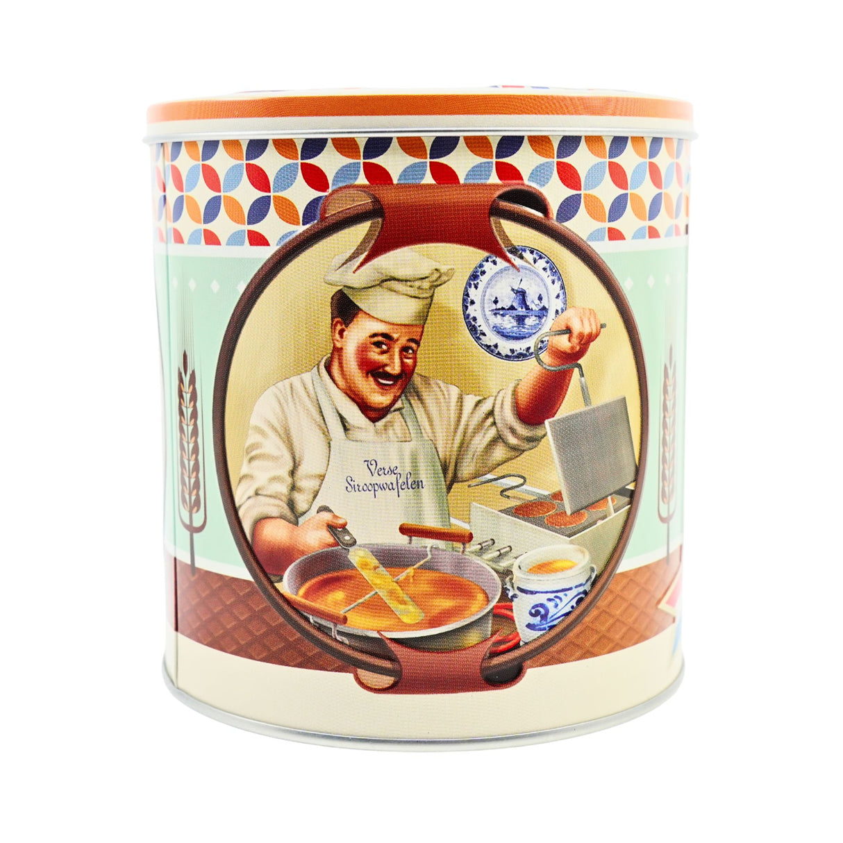 Markus Retro Design Stroopwafel tin with 8 stroopwafels