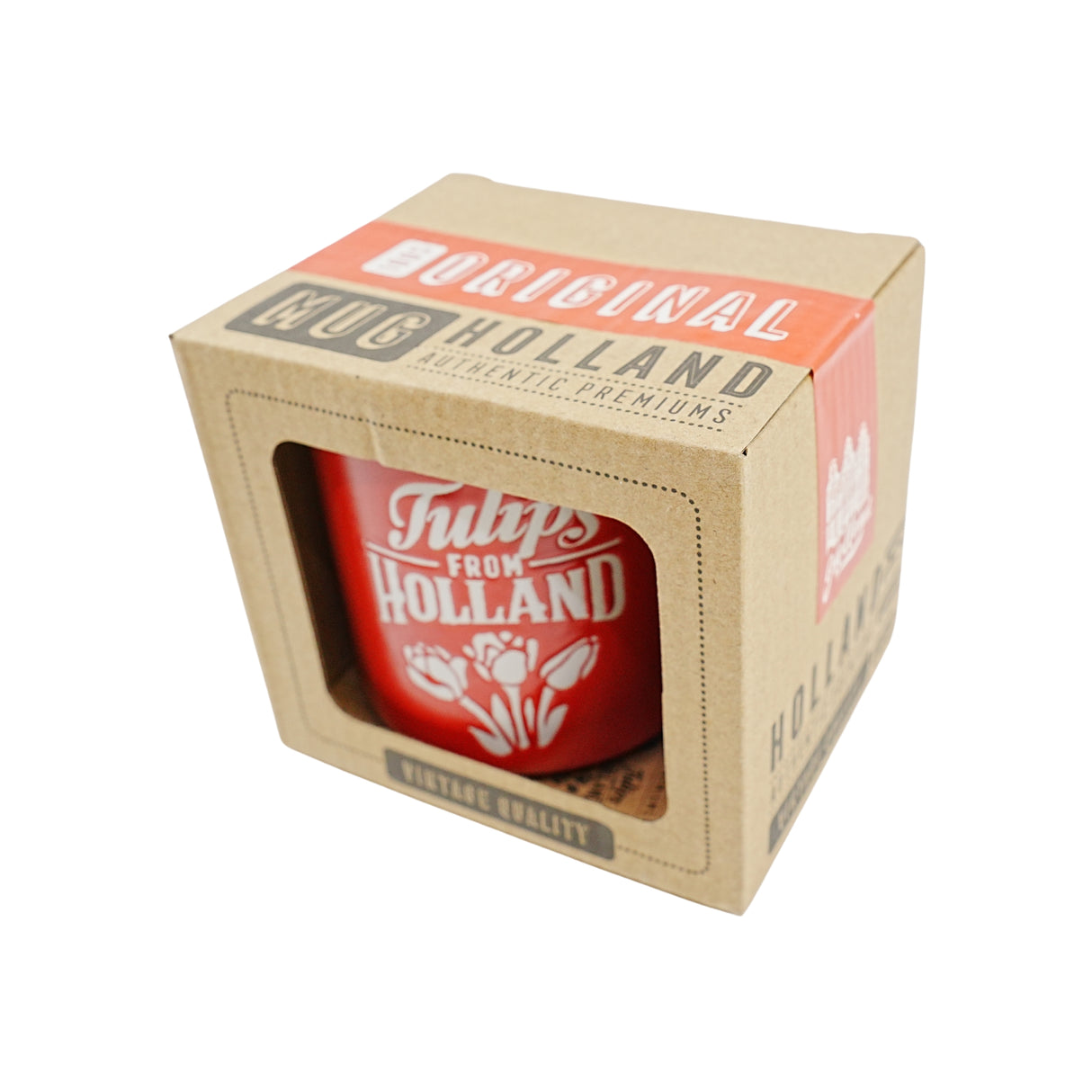 Holland Mug Red Tulip Design 12 oz in gift box