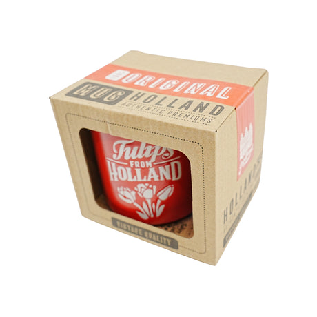 Holland Mug Red Tulip Design 12 oz in gift box
