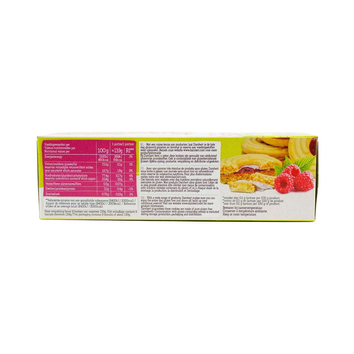 Damhert Gluten Free Pinkies Rasberry and Vanilla Cream Biscuits 4.4  Oz