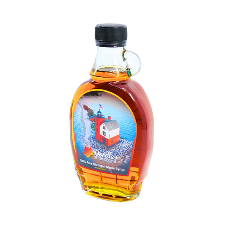 Doodles Maple Syrup Northern Lighthouse  Bottle 8 oz glass