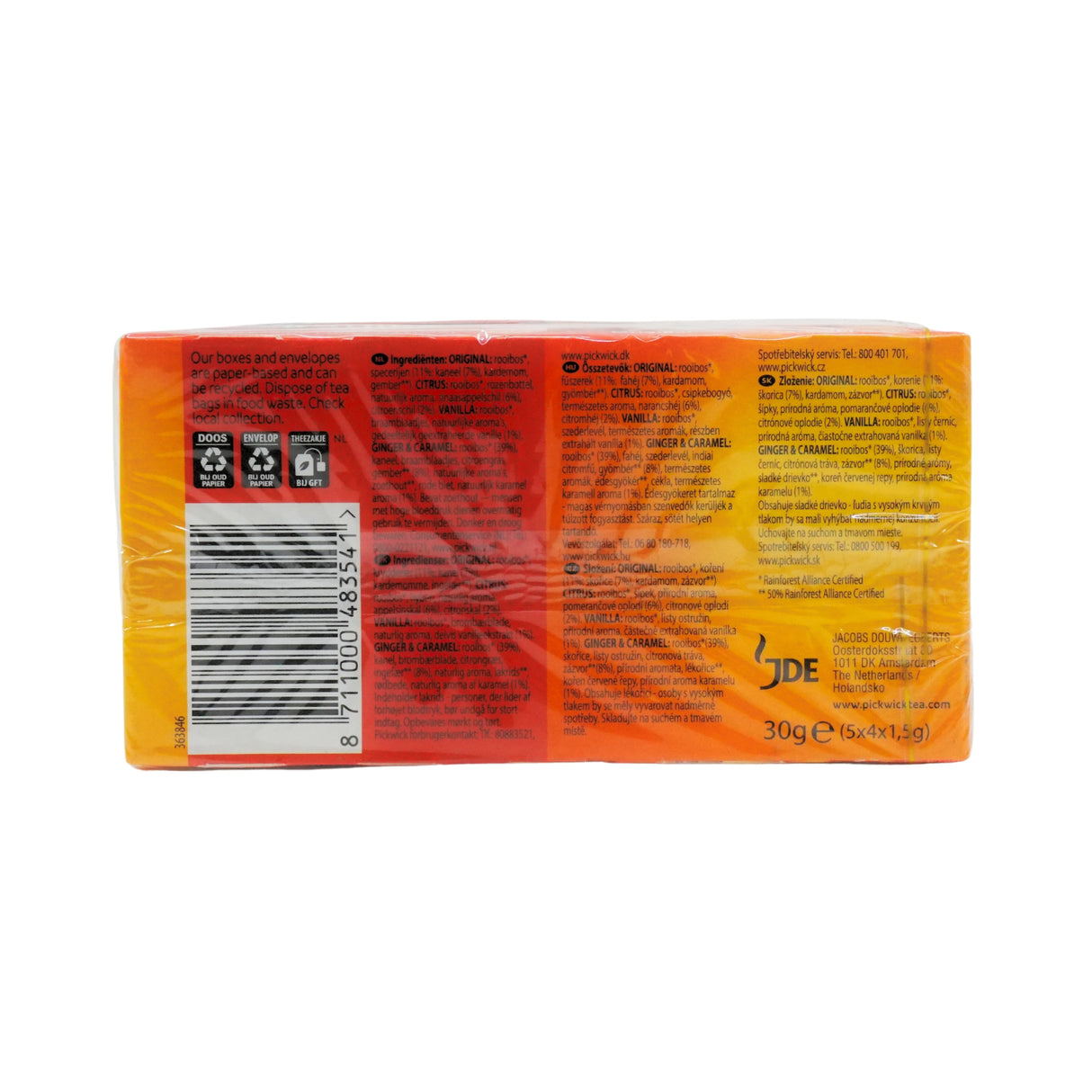 Pickwick Rooibos Assorted Flavors 20 ct 1 cup tea bags. DC