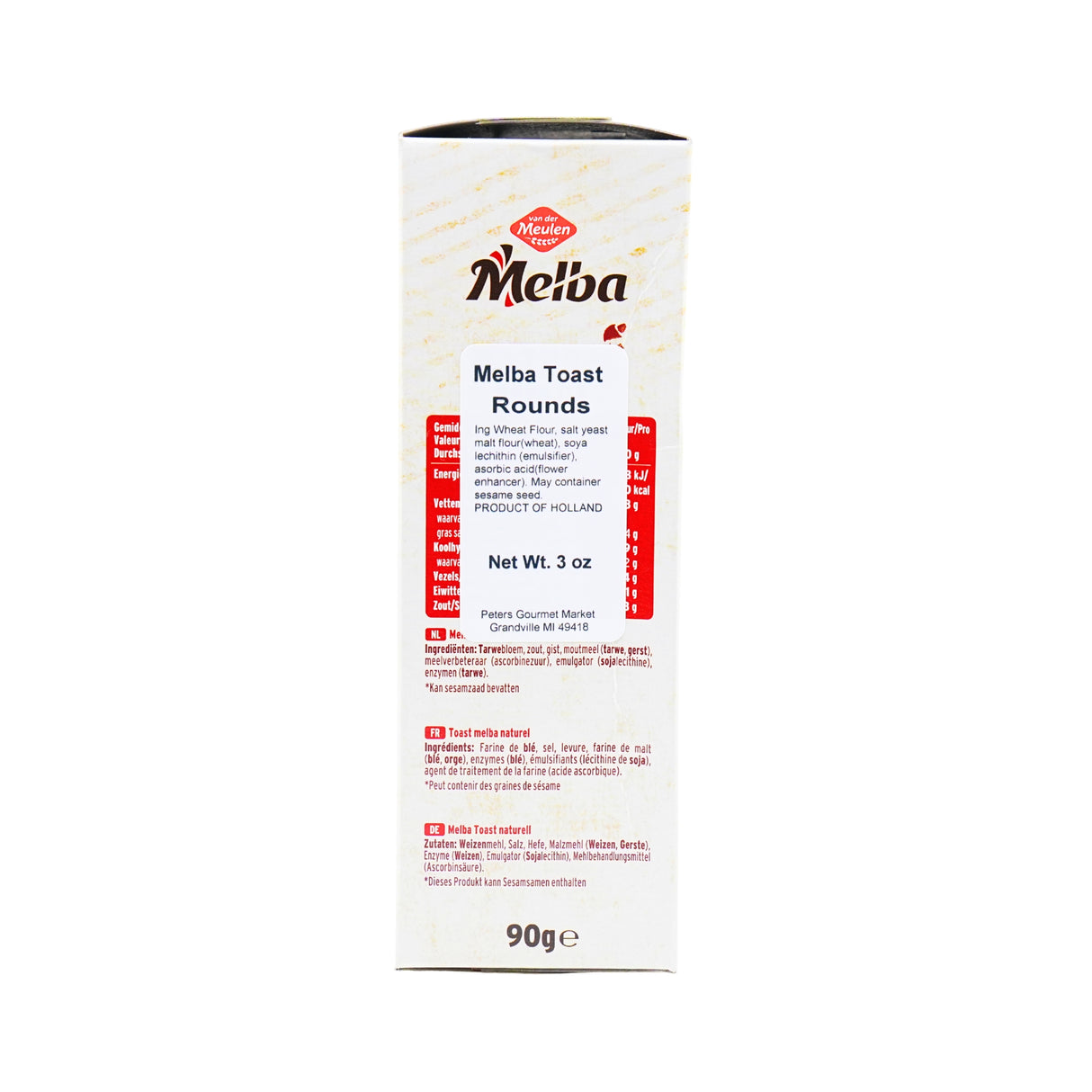 Vander Meulen Round Melba Toast  3.1 Oz