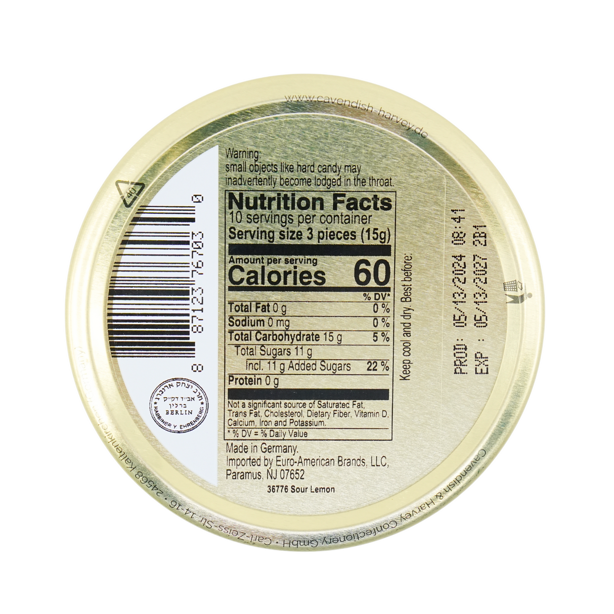 Cavendish & Harvey Lemon Fruit 5.3oz Tin