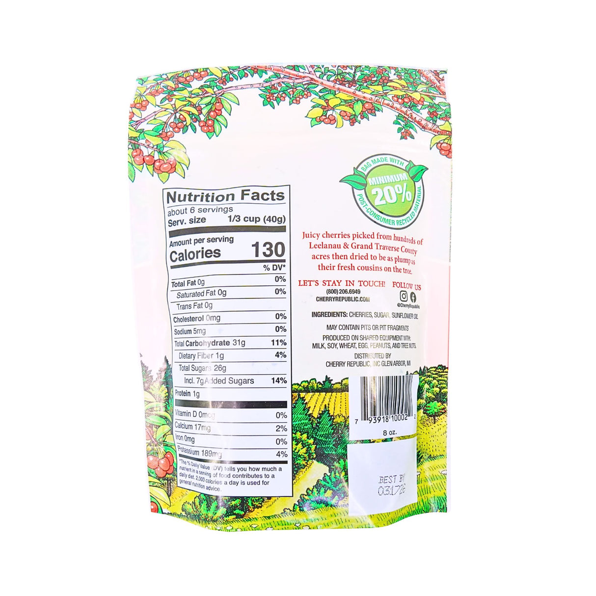 Cherry Republic Montmorency  Dried Cherries 8oz bag