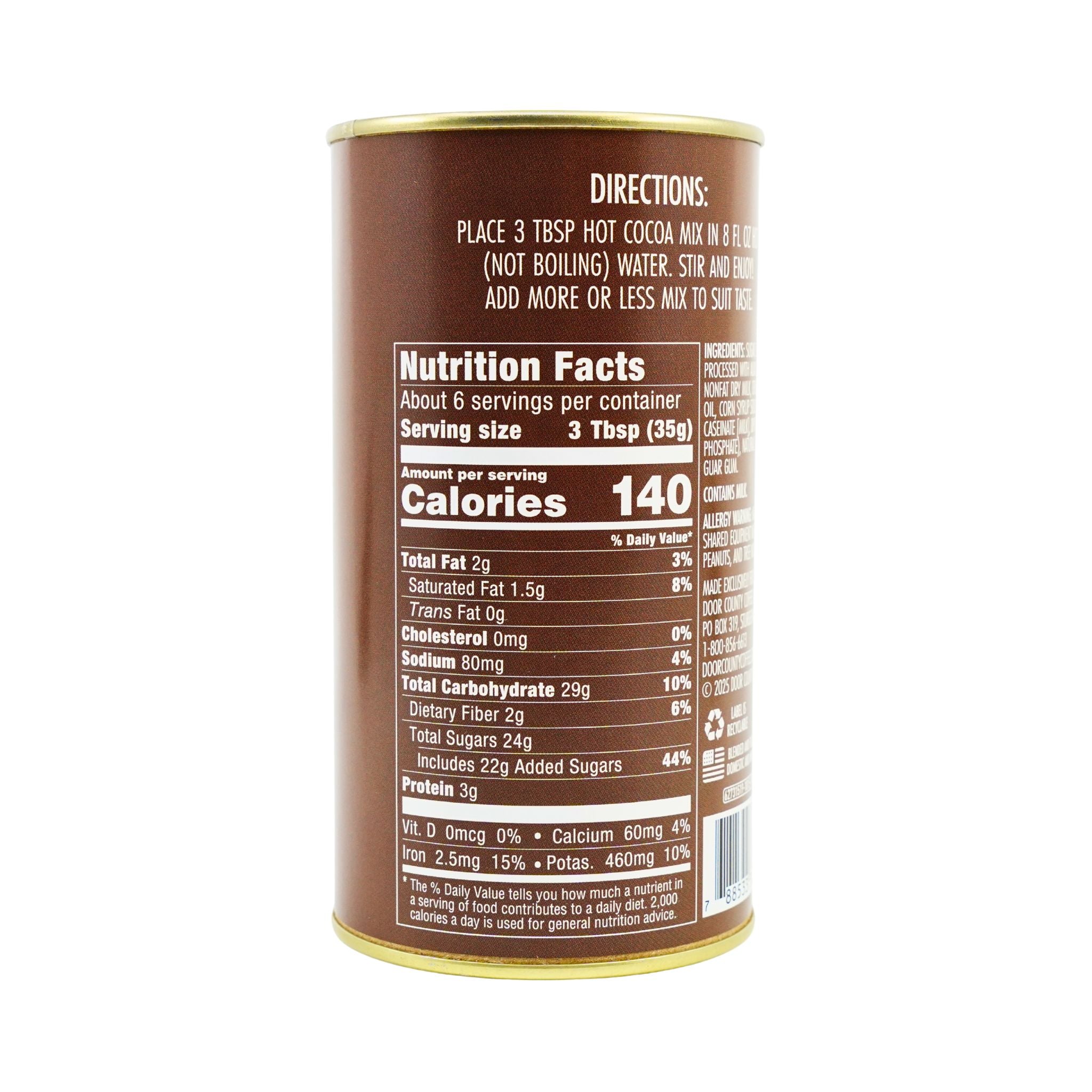 cocoページ Door County Coffee European Dark Chocolate Hot Chocolate Canister