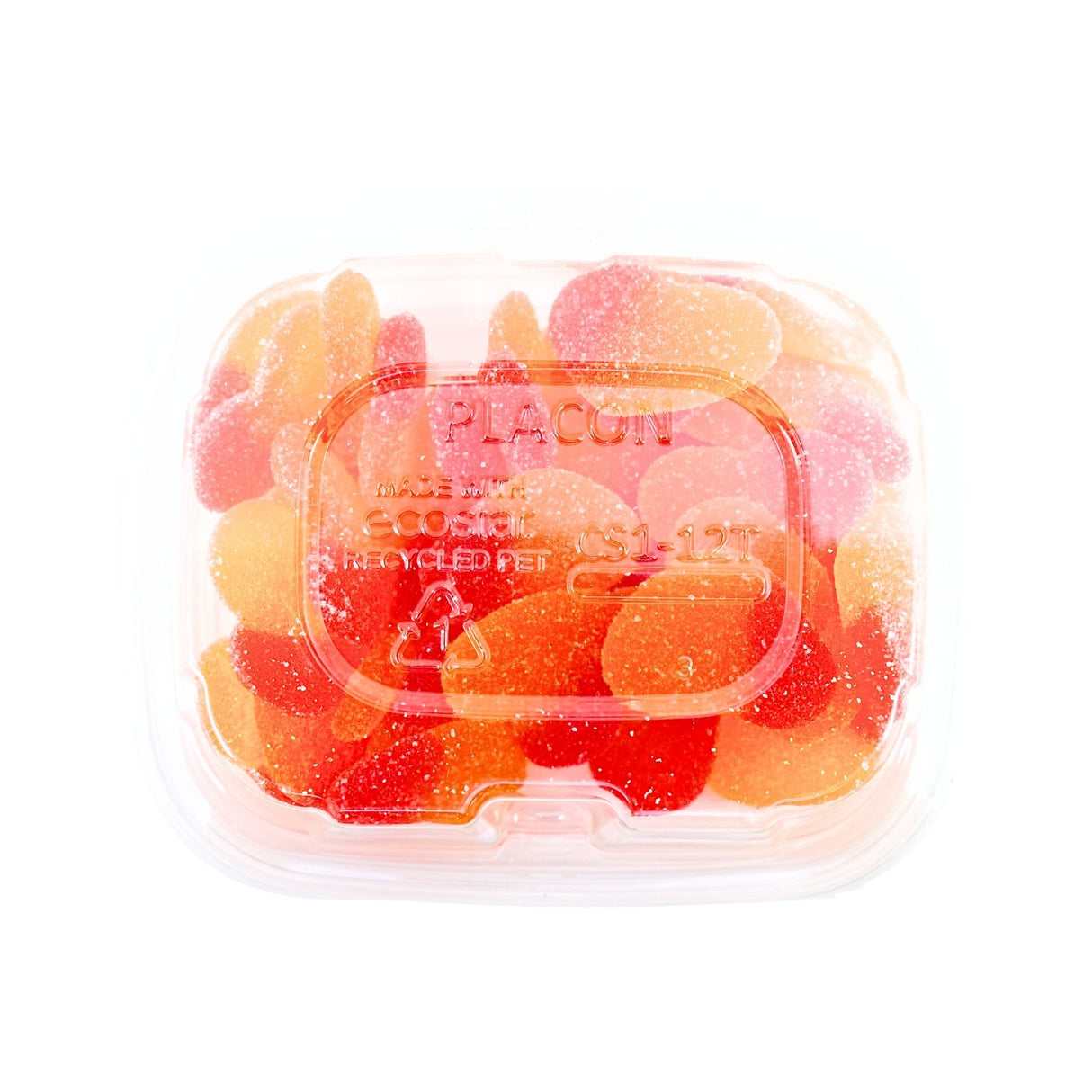 Vidal Gummi Peach Hearts 8 oz tub