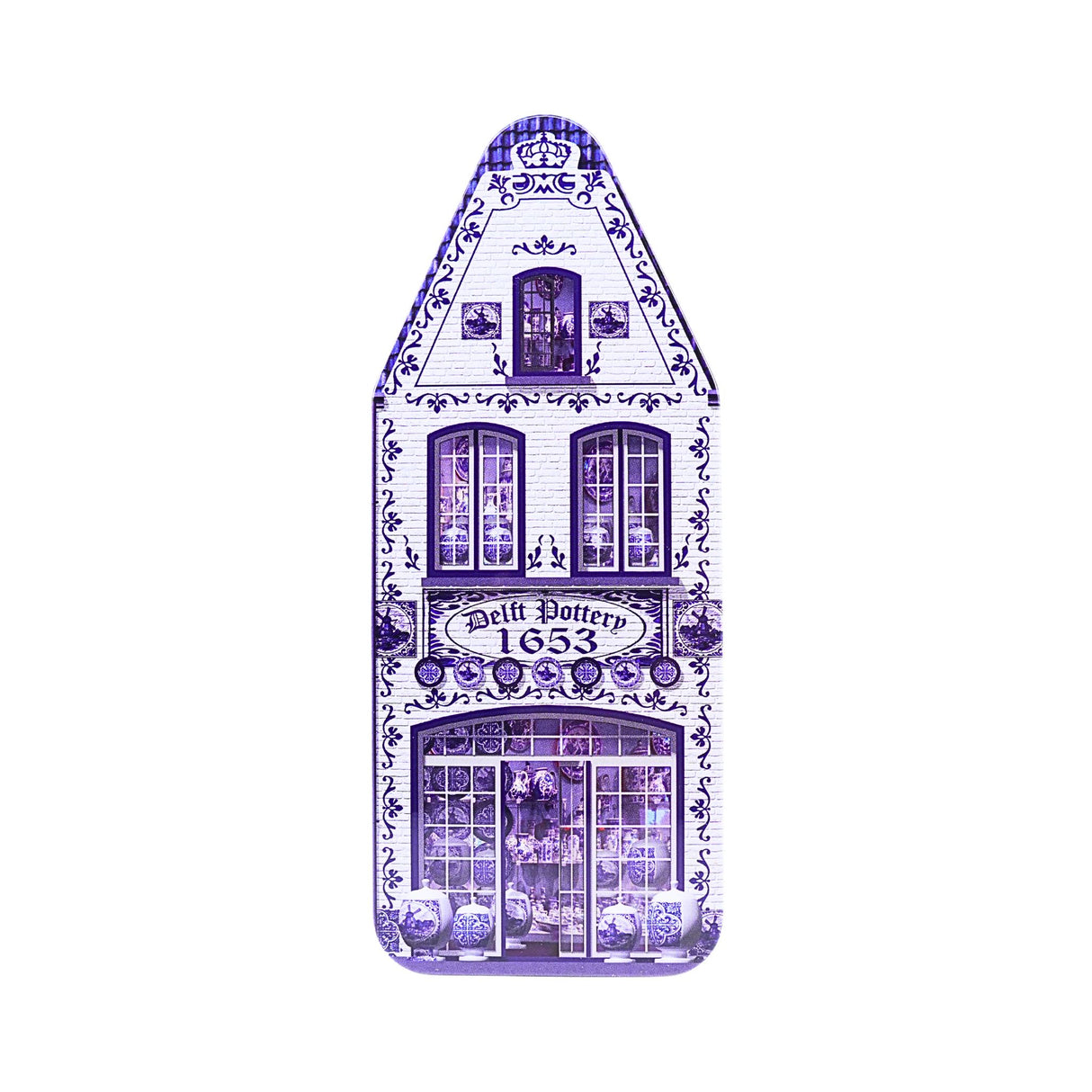 Delft Store House tin with 7oz Wilhelmina Peppermints