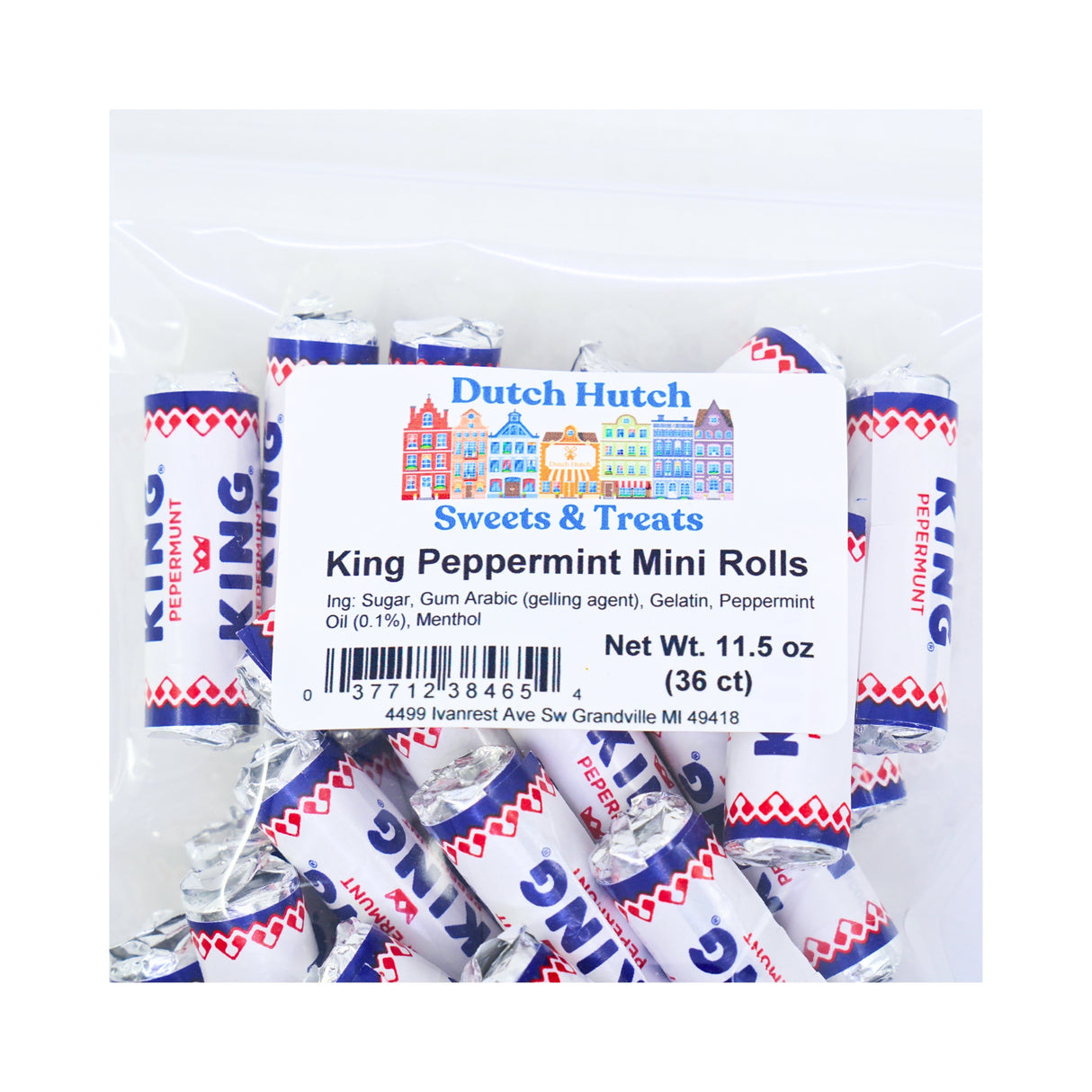 Dutch Hutch King Peppermint Mini Rolls 36 ct Bag (11.5 oz)