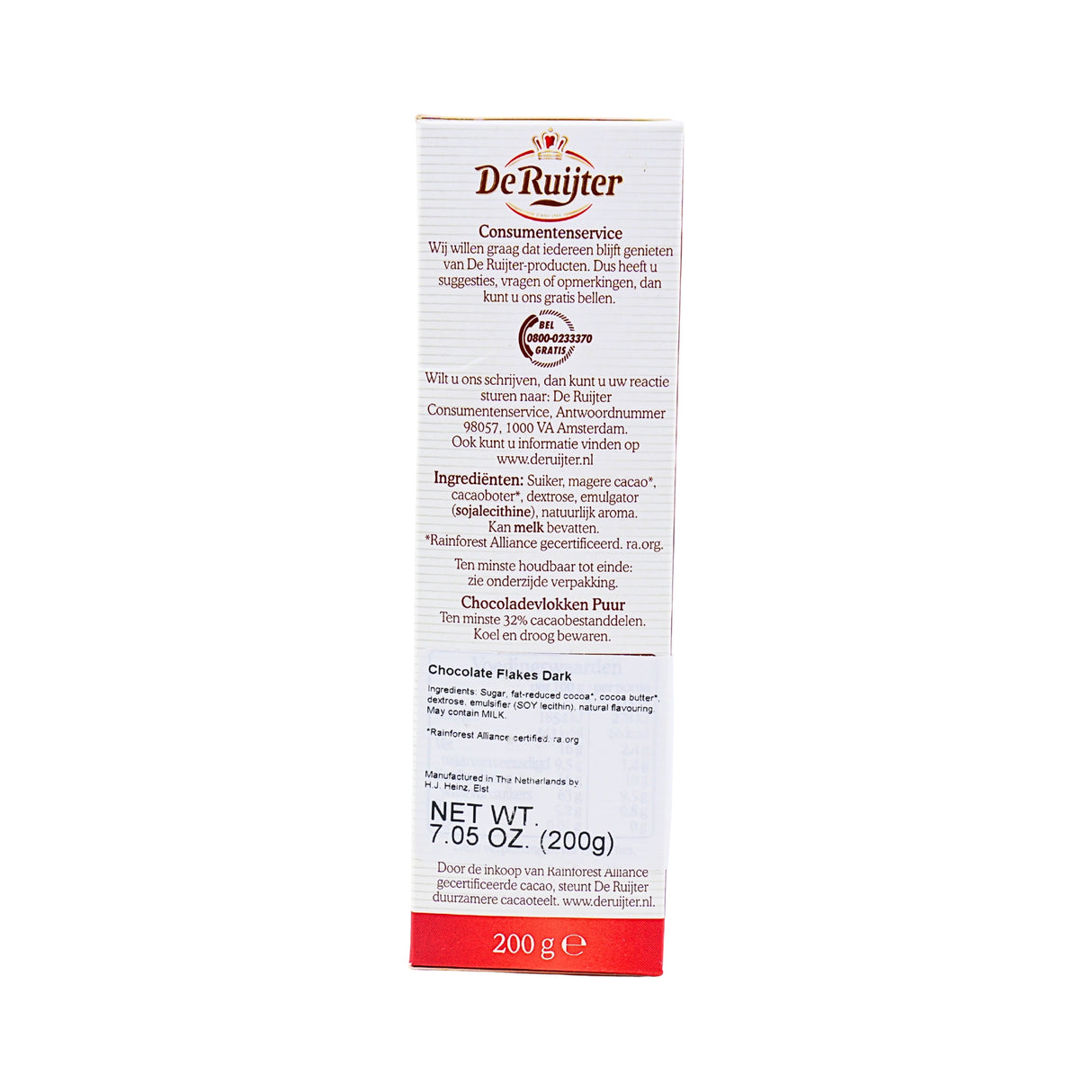De Ruijter Dark Choc Flakes 7  Oz