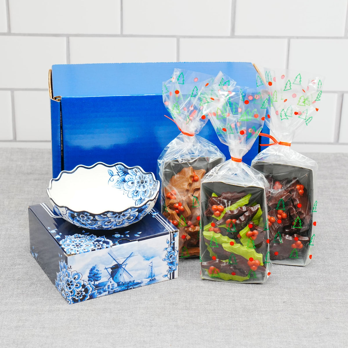 Delft Candy Dish with Treats Gift Box