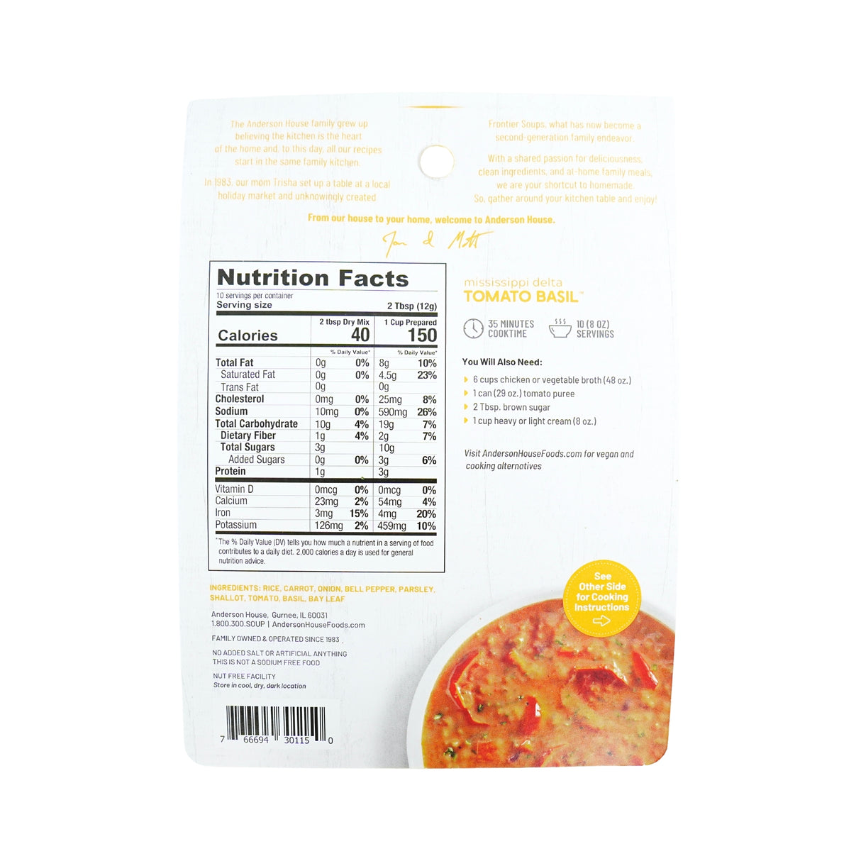 Frontier Soups Mississippi Delta Tomato Basil 4 oz
